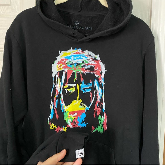 WRLDINVSN Jesus Hoodie // Size M - Picture 3 of 4